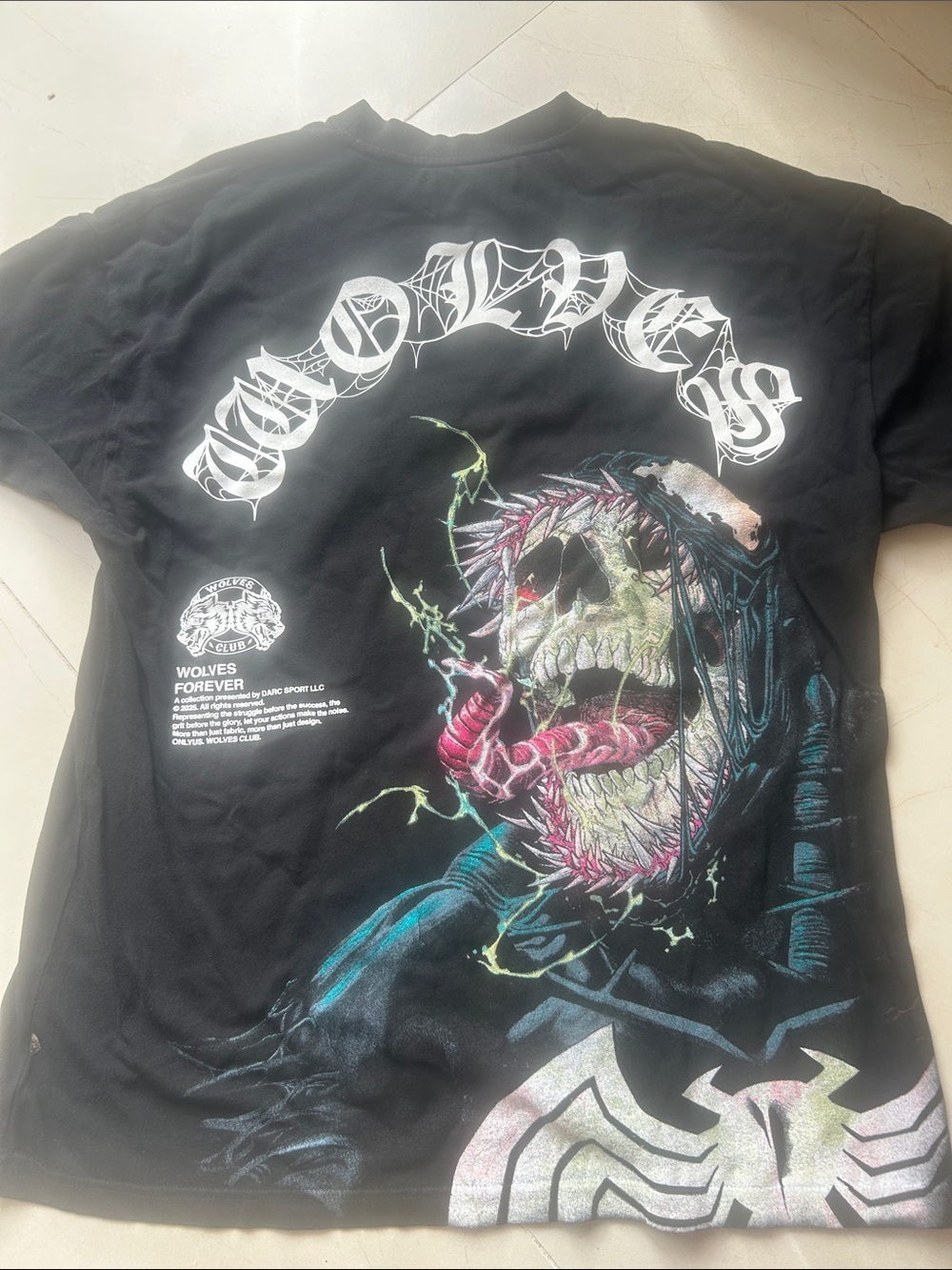 Darc Sport Skull Horror Back Tee  marvel side-by-side, oversize heavyweight